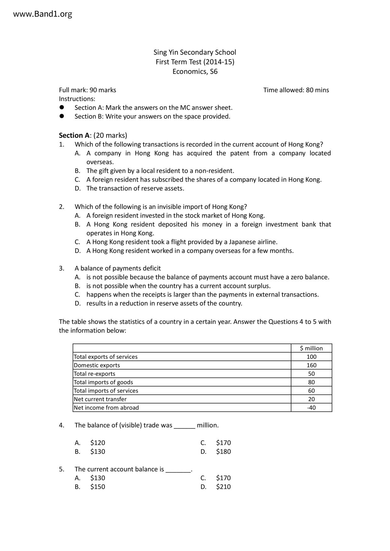 F6Economics試卷