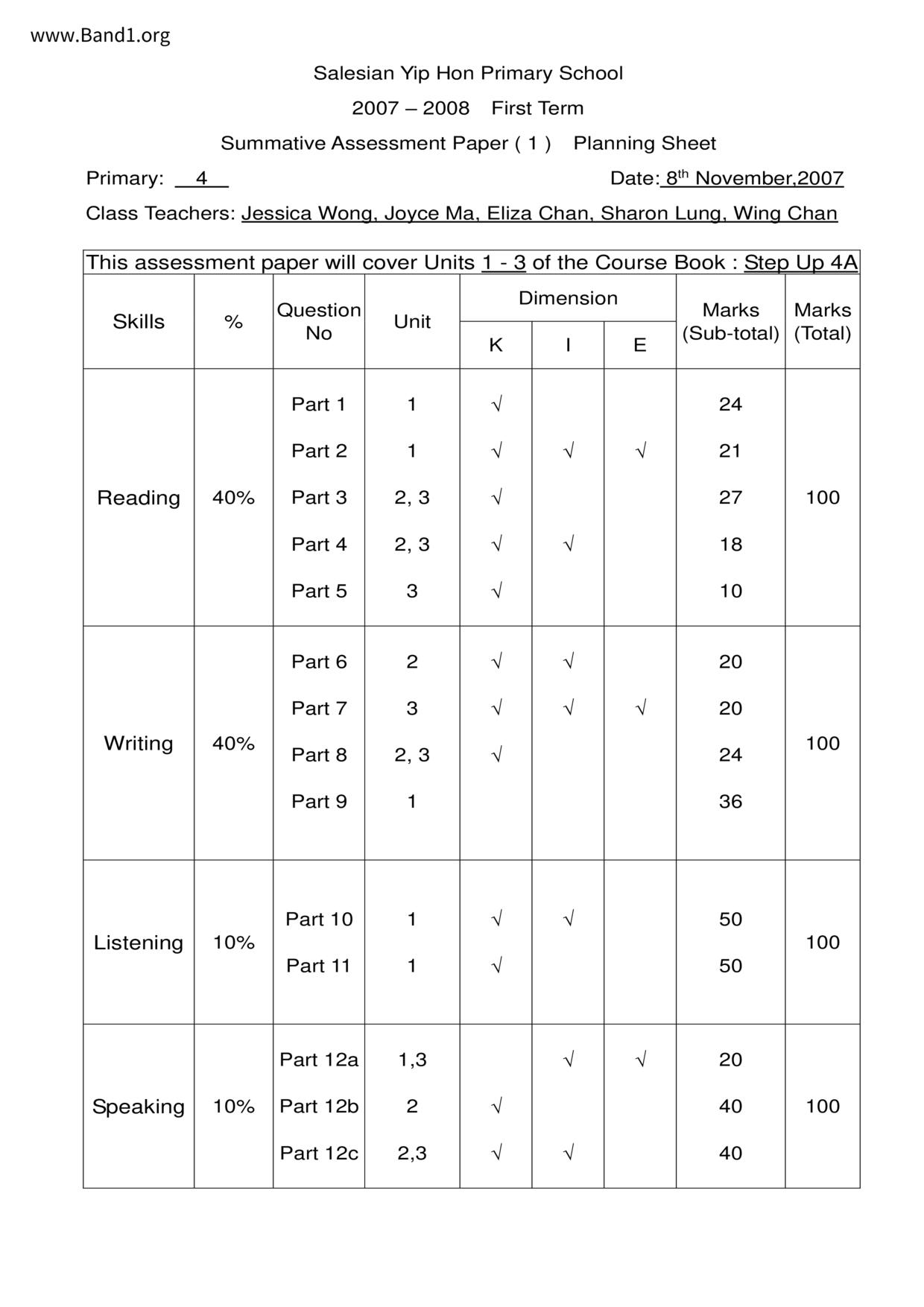 P4English試卷